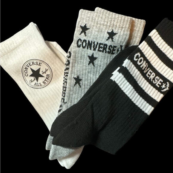 Converse Other - Converse NEW Men's Black, Gray, and White Socks 6-12 size
